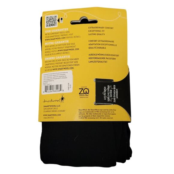 Smartwool Womens The Tight II Wool Base Layer Sz Large Black SW700-001 NEW - Picture 2 of 4